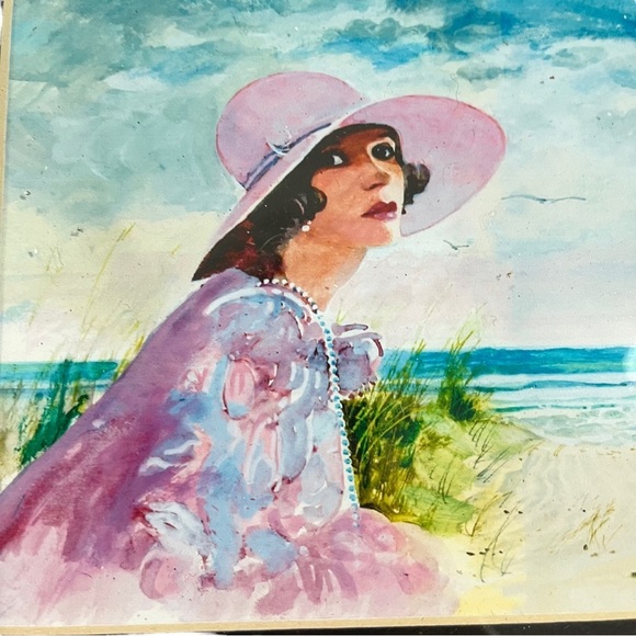 W. Burden Portrait & Landscape Beach Scene Professionally Framed Wall Art Signed - Picture 7 of 13